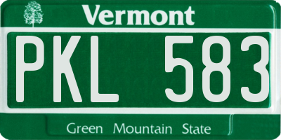 VT license plate PKL583