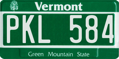 VT license plate PKL584