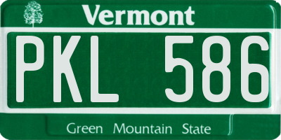 VT license plate PKL586