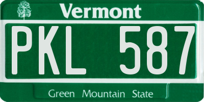 VT license plate PKL587