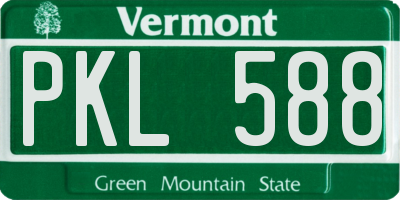 VT license plate PKL588