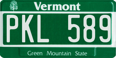 VT license plate PKL589