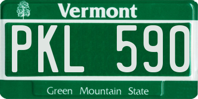 VT license plate PKL590