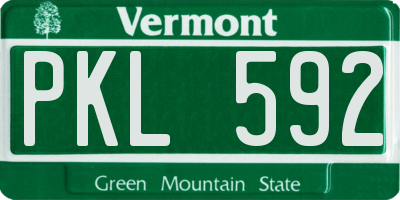 VT license plate PKL592