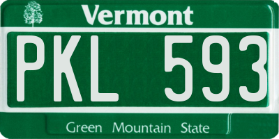 VT license plate PKL593