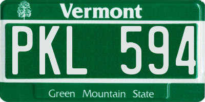 VT license plate PKL594