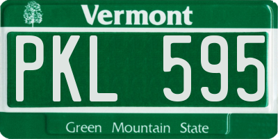VT license plate PKL595