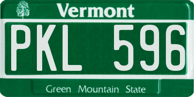 VT license plate PKL596