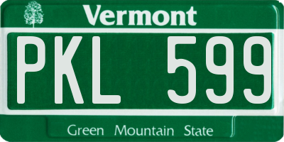 VT license plate PKL599