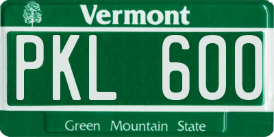 VT license plate PKL600