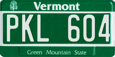 VT license plate PKL604
