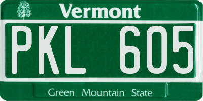 VT license plate PKL605