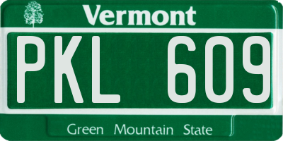 VT license plate PKL609