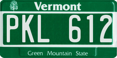 VT license plate PKL612