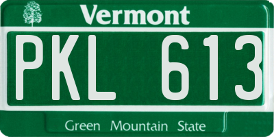 VT license plate PKL613