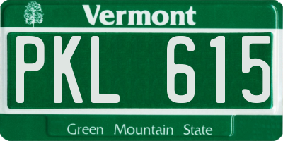 VT license plate PKL615