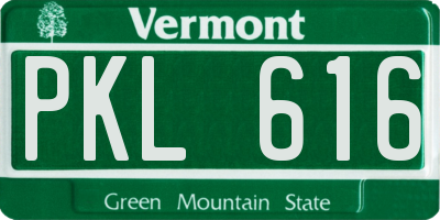 VT license plate PKL616