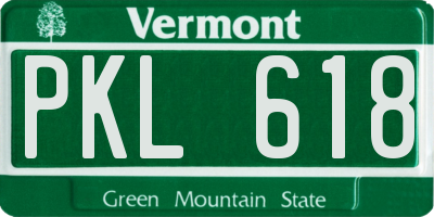 VT license plate PKL618
