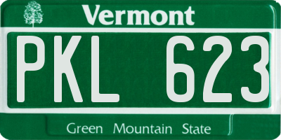 VT license plate PKL623