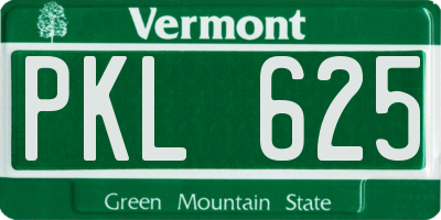VT license plate PKL625