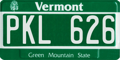 VT license plate PKL626