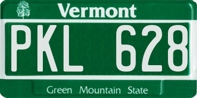 VT license plate PKL628