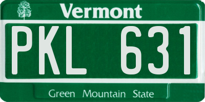VT license plate PKL631