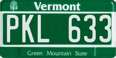 VT license plate PKL633