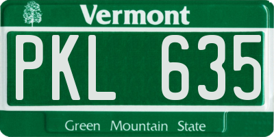 VT license plate PKL635