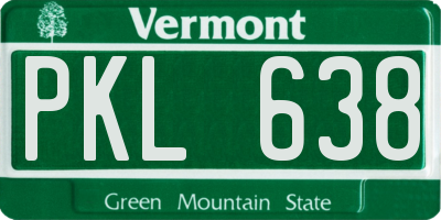 VT license plate PKL638