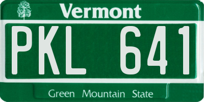 VT license plate PKL641