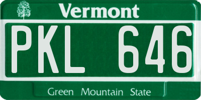 VT license plate PKL646