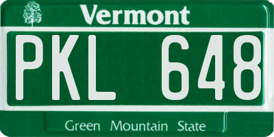 VT license plate PKL648