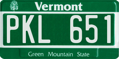 VT license plate PKL651