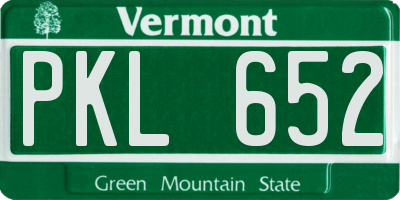 VT license plate PKL652