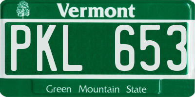 VT license plate PKL653