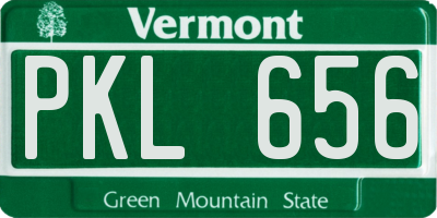 VT license plate PKL656