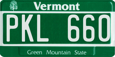 VT license plate PKL660