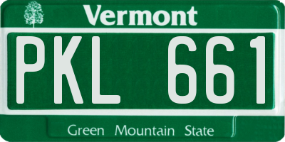 VT license plate PKL661