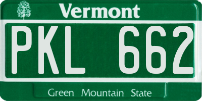 VT license plate PKL662
