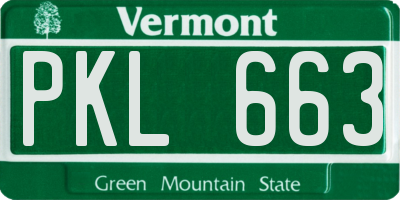 VT license plate PKL663