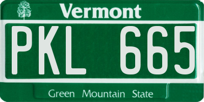 VT license plate PKL665