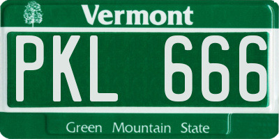 VT license plate PKL666
