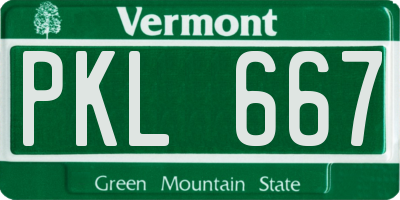 VT license plate PKL667