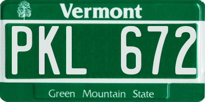 VT license plate PKL672