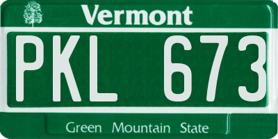 VT license plate PKL673
