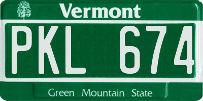 VT license plate PKL674