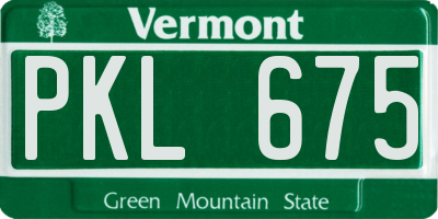 VT license plate PKL675