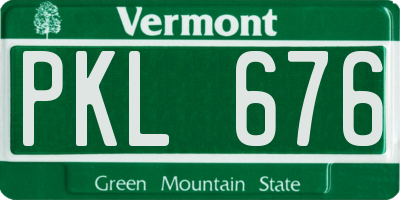 VT license plate PKL676