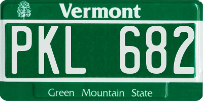 VT license plate PKL682